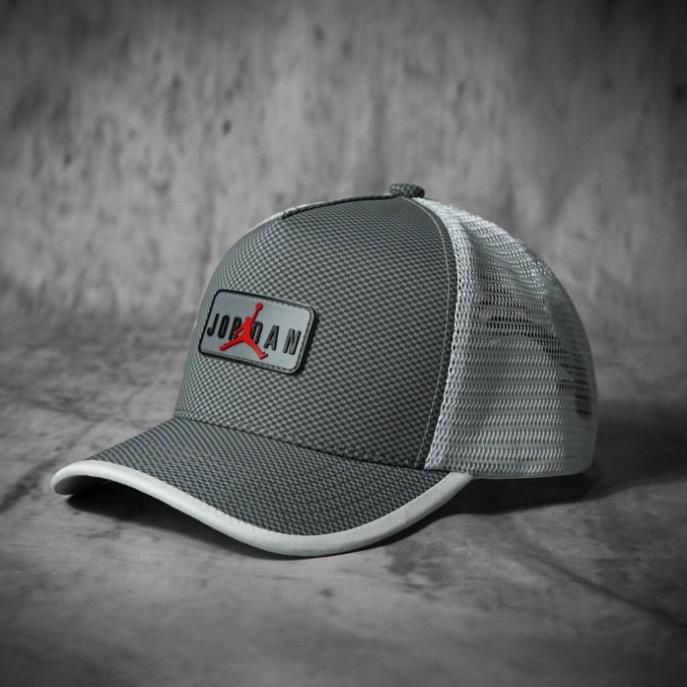 Nón lưỡi trai chính hãng JORDAN, logo 4D nổi cao cấp, phối lưới mới lạ, quai cài dán, phom thể thao cứng cáp