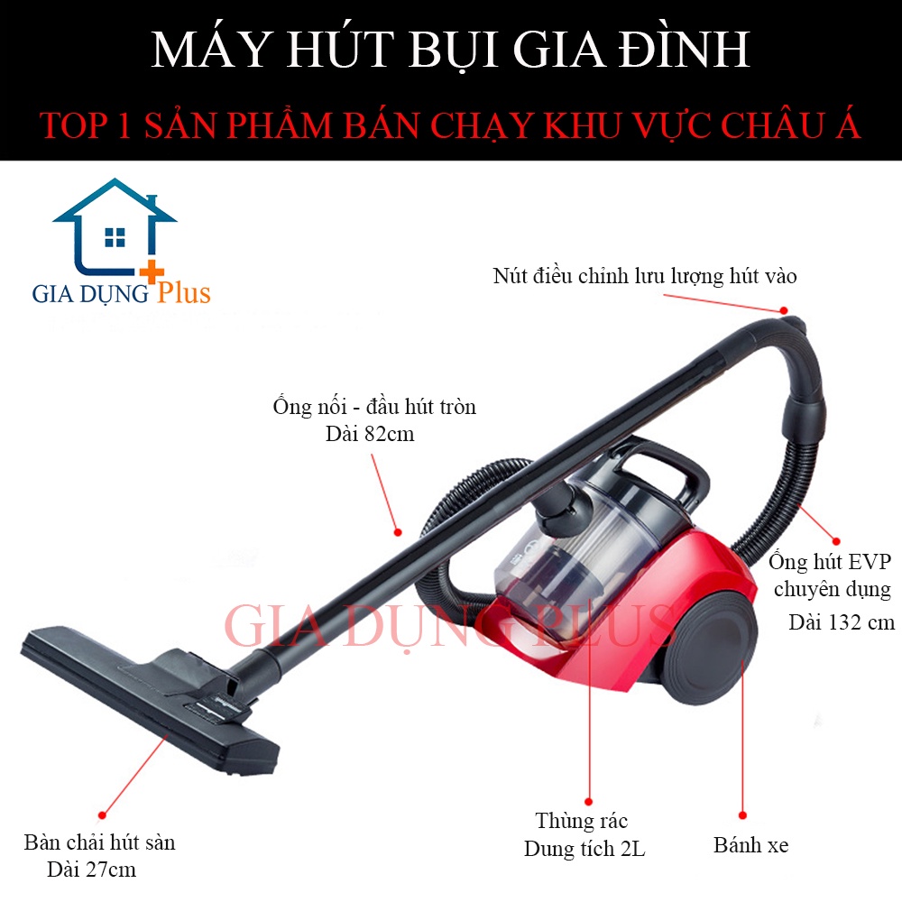 Máy hút bụi gia đình, máy hút bụi gia đình cầm tay công suất lớn, lực hút khoẻ. Bảo hành 2 năm, lỗi đổi mới trong 7 ngày
