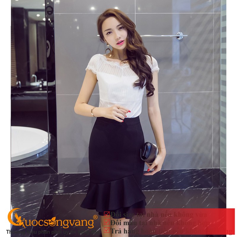 Chân váy bút chì công sở màu đen chân váy big size cotton co giãn GLV154 Cuocsongvang