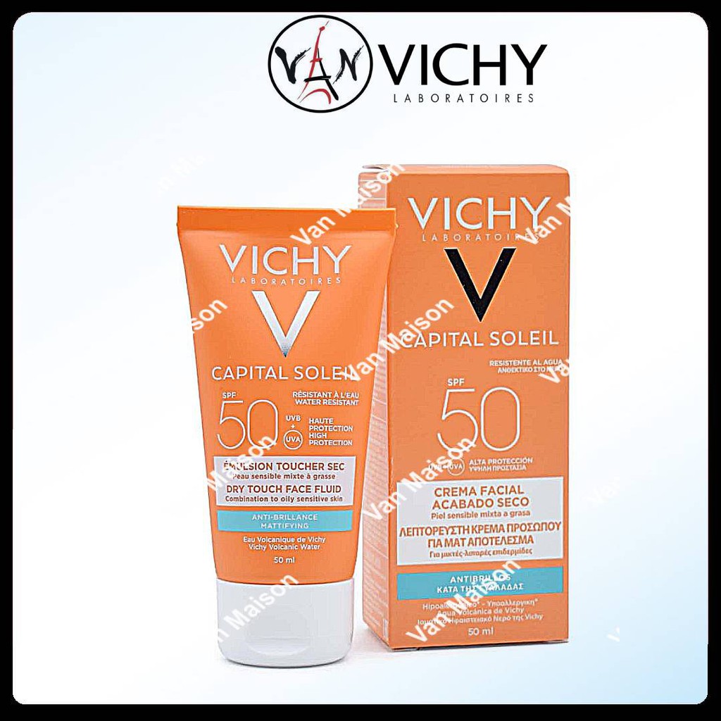 [ Vichy] Kem chống nắng Vichy spf 50+ Dành cho da nhạy cảm dầu nhờn 50ml Mẫu mới