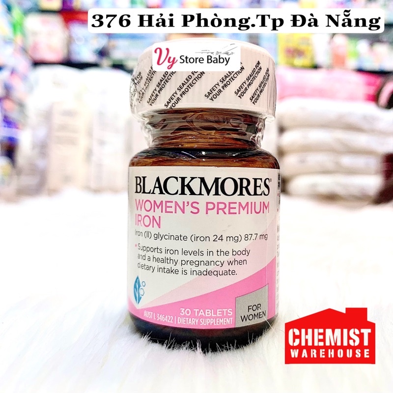 Sắt Bà Bầu [Úc] Blackmores Iron for woman - lọ 30 viên - Mẫu mới 2021