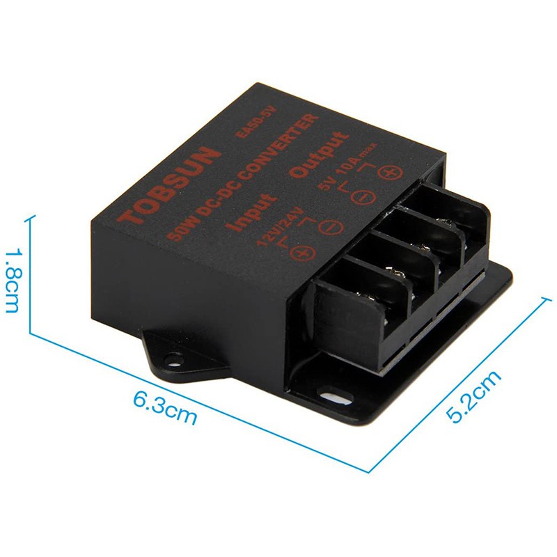 24V/12V to 5V 10A 50W Car LED Advertising Screen Power Supply Power Converter DC Transformer