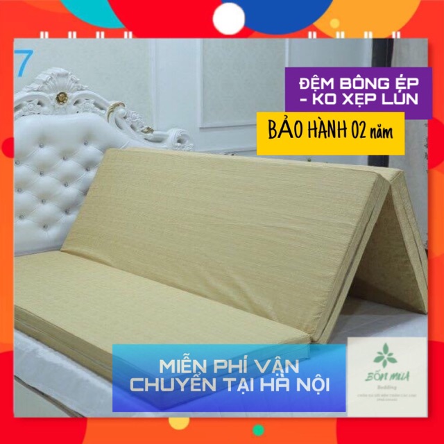 Đệm/ Nệm Bông Ép Gấp 3⚡️Bảo hành 2 năm⚡️ Cao Cấp Ép Rắn Không Xẹp Lún