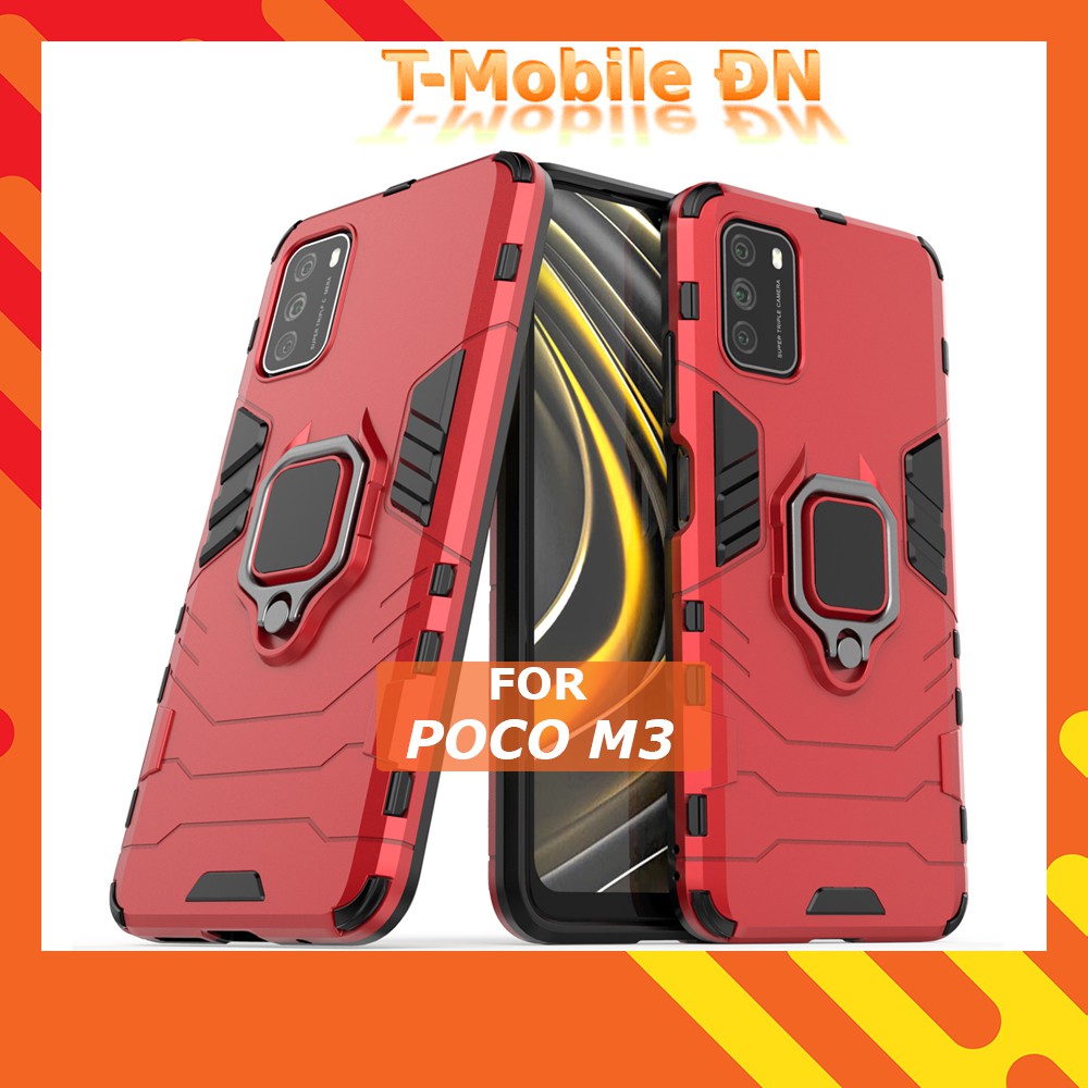 Ốp lưng Xiaomi Poco M3 🔥 𝐅𝐑𝐄𝐄 𝐒𝐇𝐈𝐏 🔥 Ốp iRON MAN IRING Nhựa PC cứng viền dẻo chống sốc cho Poco M3