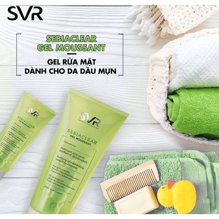 Sữa Rửa Mặt SVR Gel Moussant Cho Da Dầu Mụn & Da Nhạy Cảm 55ml, 200ml, 400ml
