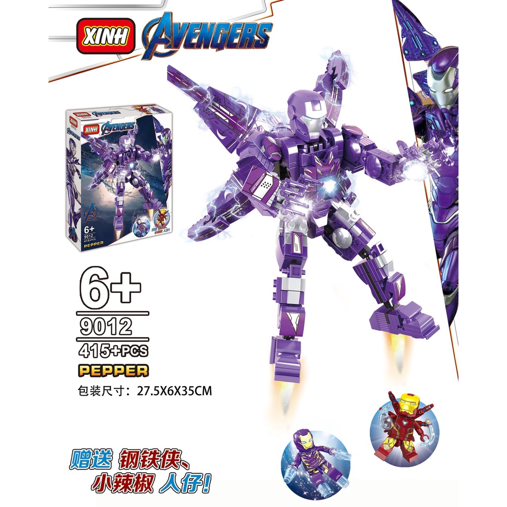 Đồ Chơi Ironn Man Cho Bé Robot Siêu Anh Hùng 9012 415 PCS