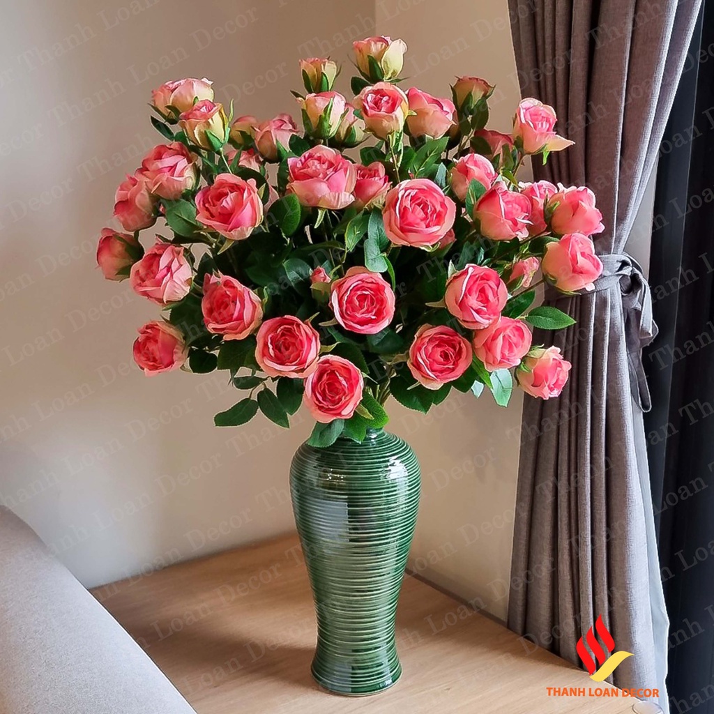 Bình cắm hoa sen, hoa hồng, hoa ly, đào đông, tuyết mai, lọ hoa gốm sứ Bát Tràng cao cấp decor trang trí phòng khách đẹp