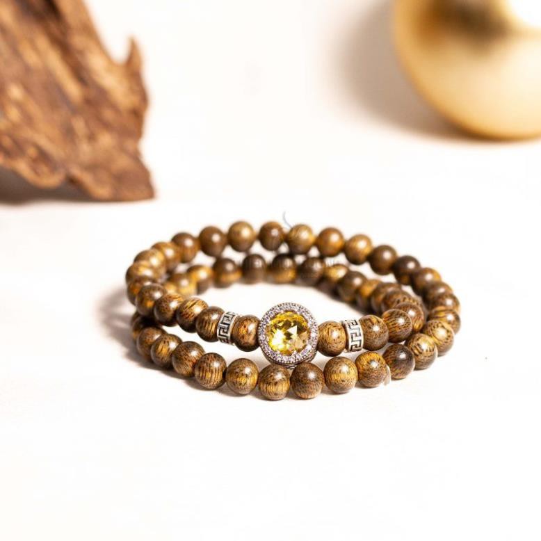 Vòng Trầm Hương Tự Nhiên trầm tích 12-14 năm phối đá Ngũ sắc hợp với từng mệnh size hạt 6mm 54 hạt | BigBuy360 - bigbuy360.vn