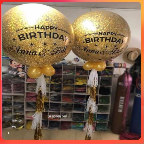 Bóng Jumbo khổng lồ in decal theo yêu cầu, trang trí phòng cưới, sự kiện, sinh nhật, kỉ yếu...