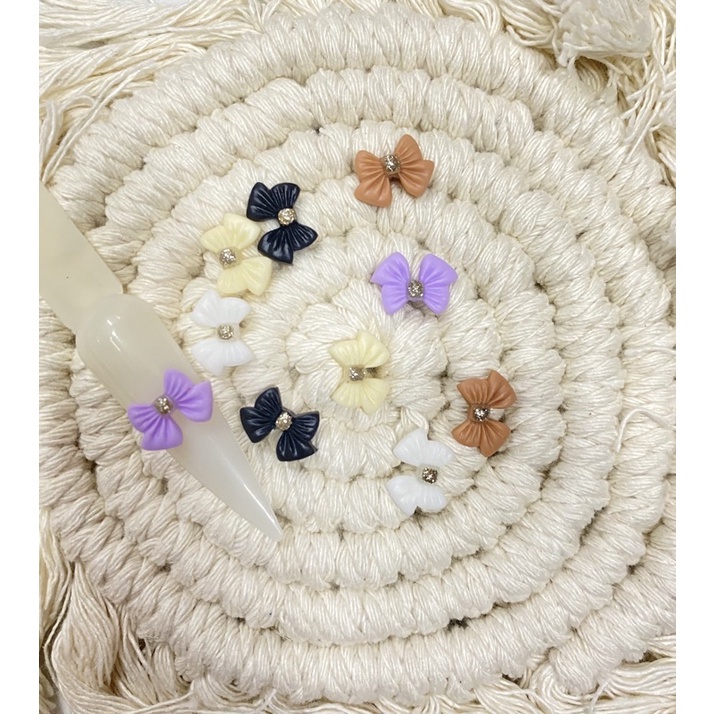 Nơ trang trí móng set 10 viên