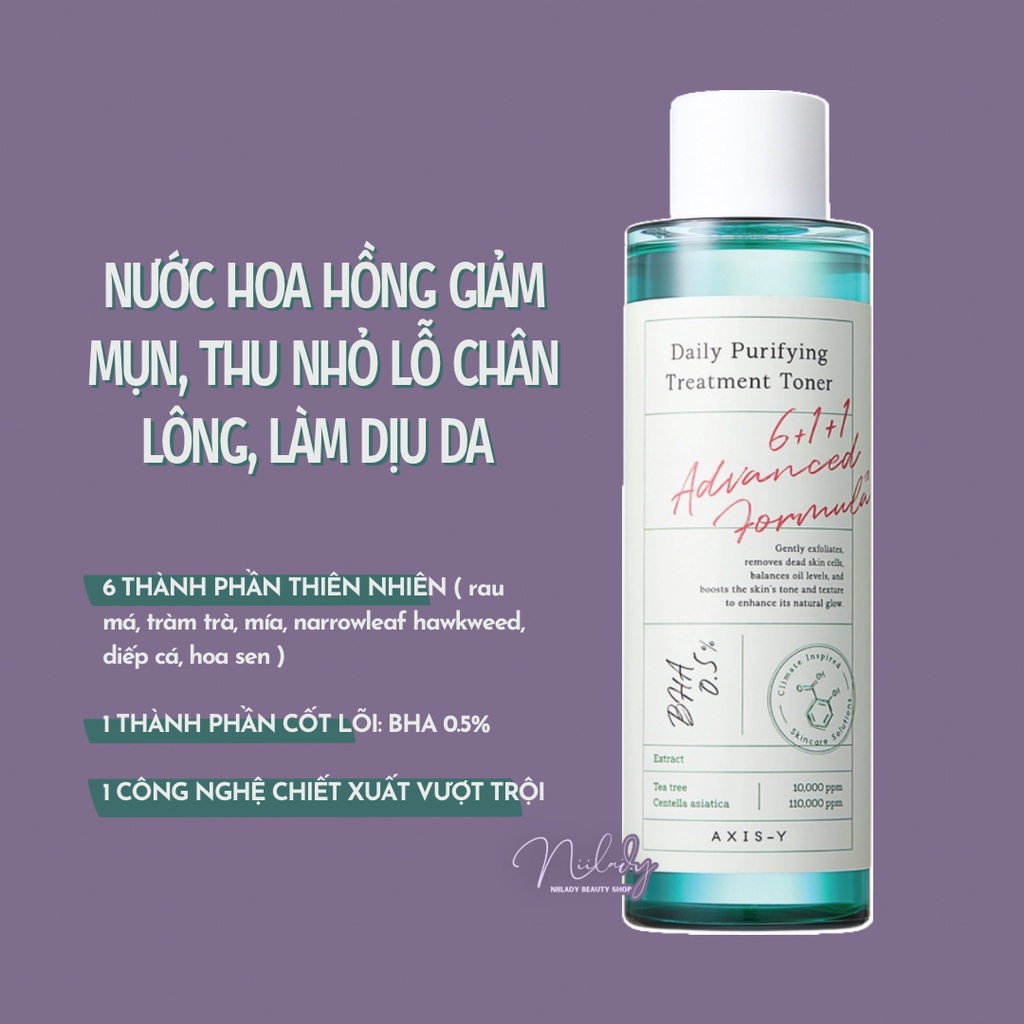 Nước hoa hồng giảm mụn AXIS-Y Daily Purifying Treatment Toner