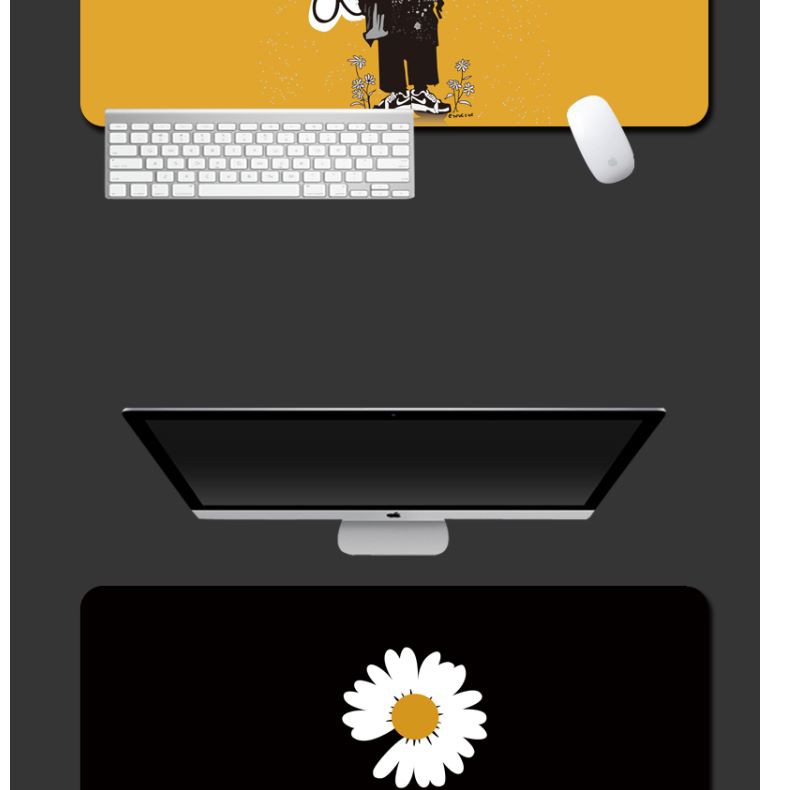 ☾❄☬☽GD G-Dragon same style little Daisy black personalized super fashion brand overlocked mouse pad computer keyboard no