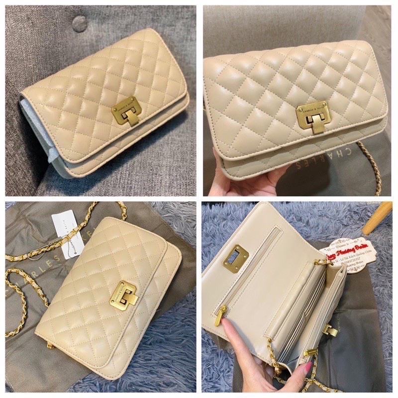 ⚡︎Freeship⚡︎Túi Đeo Chéo Nữ, Túi Trần Trám CNK Khoá Gập bản 20cm hàng xuất xịn, mã C45