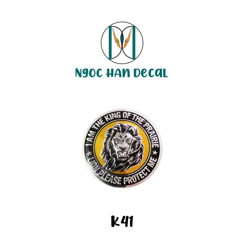 TEM NHÔM LOGO ĐẦU SƯ TỬ 3D NỔI NHỰA CỨNG SIÊU ĐẸP