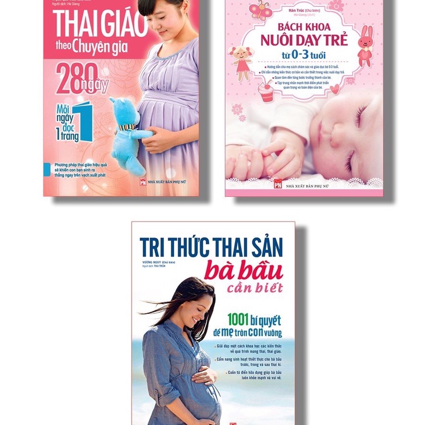 Sách sai giá - ComBo tri thức thai sản + mang thai thành công + bách khoa nuội dh nữạy trẻ 0-3 tuổi TSM0507