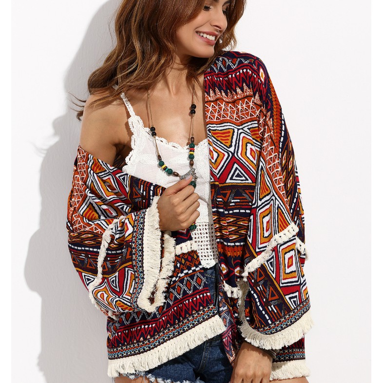 Áo khoác candigan phong cách Boho Vintage - Áo choàng đi biển chống nắng