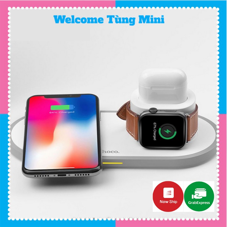 Đế Sạc Không Dây 3 In 1 Chính Hãng Sạc Không Dây Cho IPhone/ Apple Watch/ Airpod Tùng mini 681