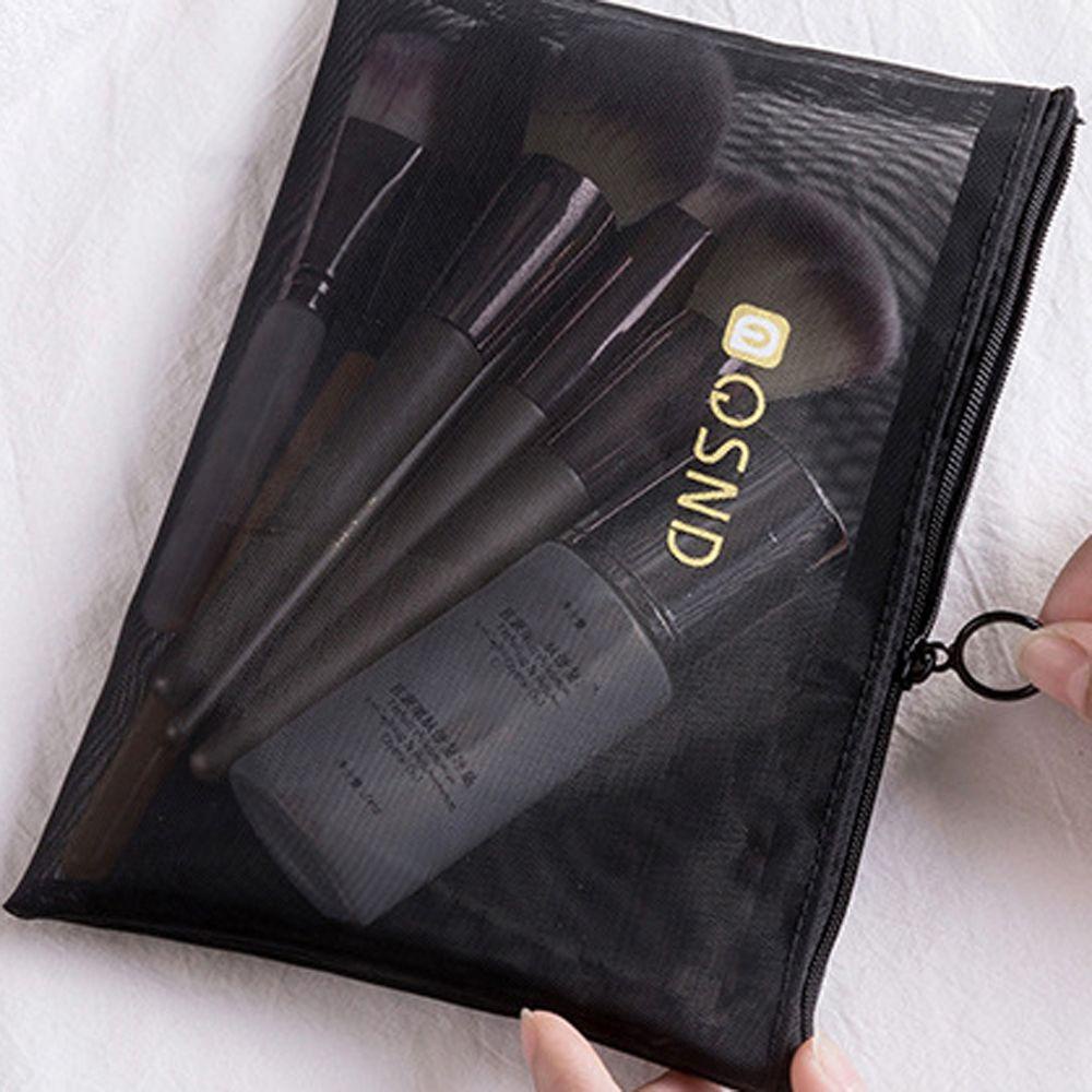 Túi Lưới Đựng Đồ Trang Điểm Sức Chứa Lớn Màu Đen Thời Trang Cho Nữ