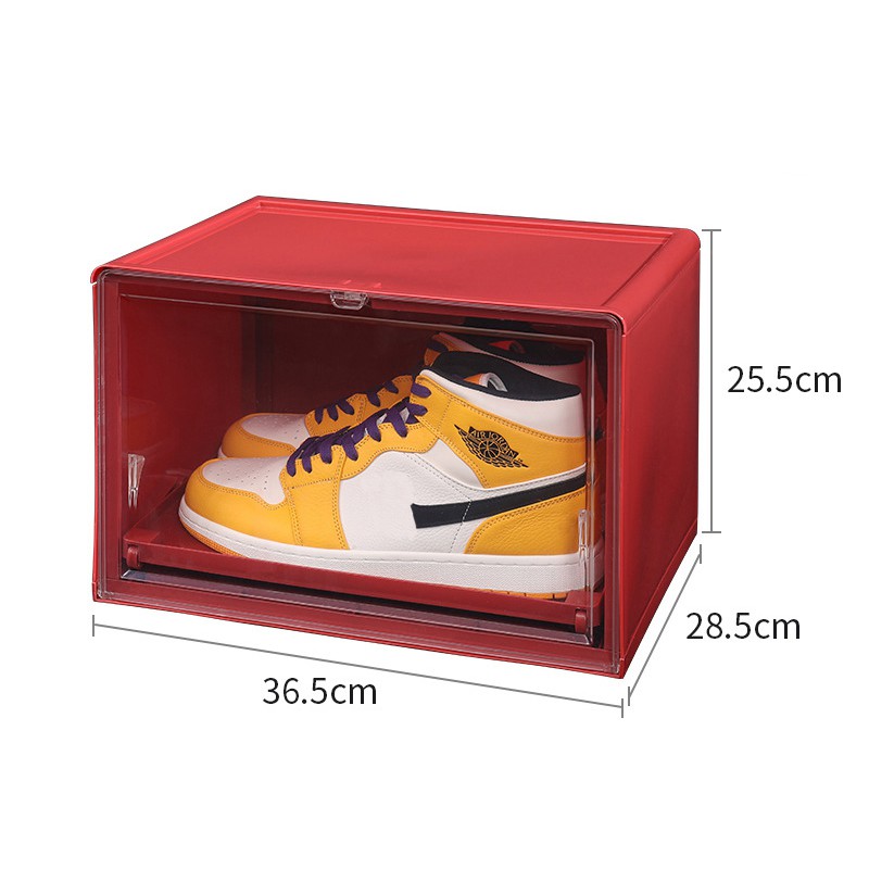 Hộp đựng giày sneaker cửa ngang khay trượt tự động cao cấp KYS - Màu Đỏ