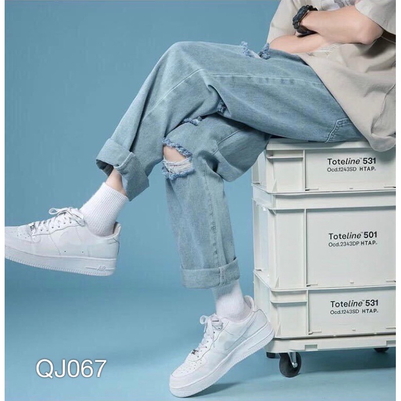 Quần jean baggy nam VN CLO wash rách - QJ067