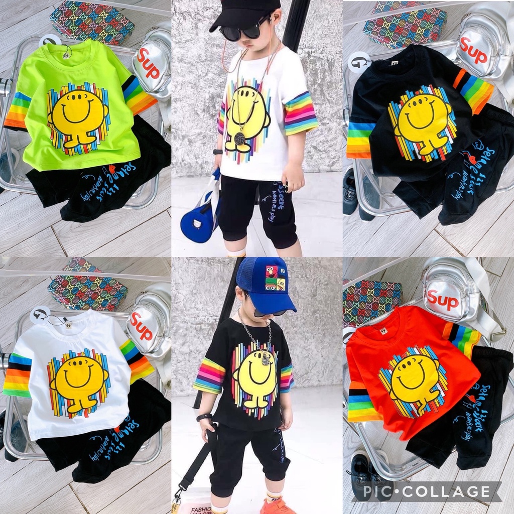 Lyvyshop - (Cotton SG chính phẩm) Bộ quần áo lửng Hip Hop cho bé trai từ 08-26kg
