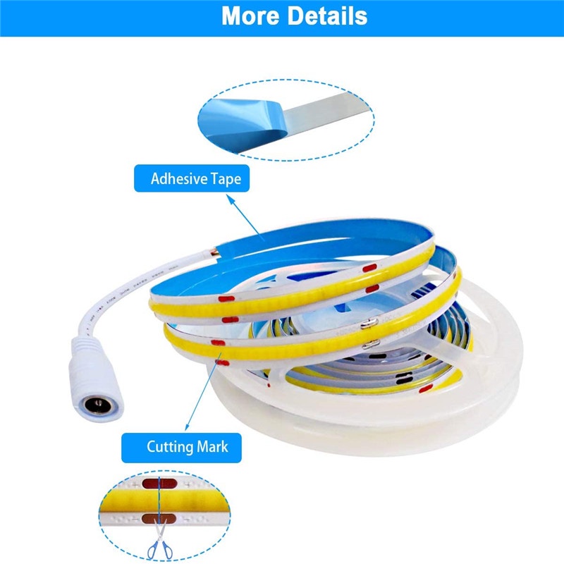 Dây đèn OSIDEN LED COB DC 12V 1m 2m 3m 5m tiện lợi