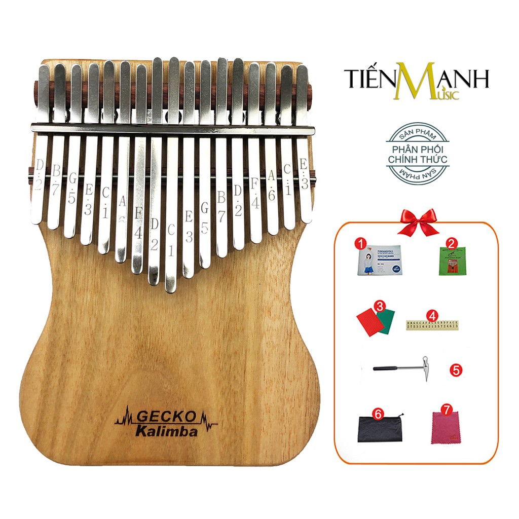 [Khắc Phím] Đàn Kalimba Gecko 17 Phím K17CAP - Tone C, Gỗ Long Não (Cam kết 100% Chính hãng nhập khẩu Tiến Mạnh Music)