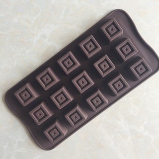Khuôn silicone 15 viên socola hình vuông