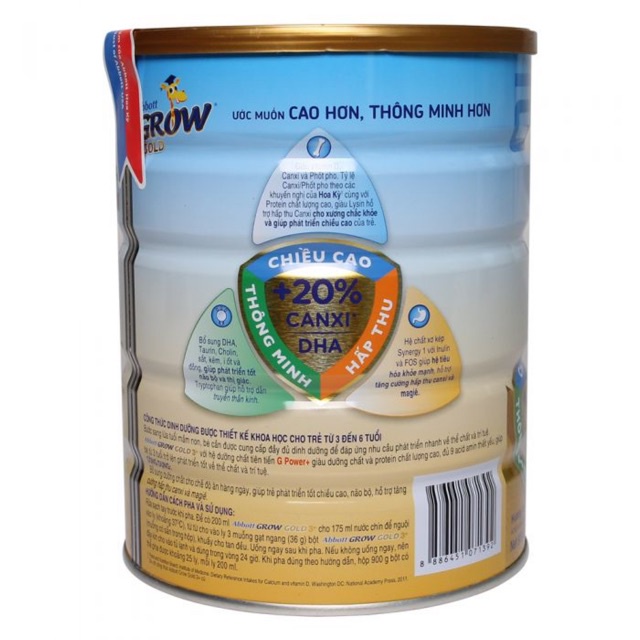 Sữa bột Abbott Grow gold 6 Hộp 900g