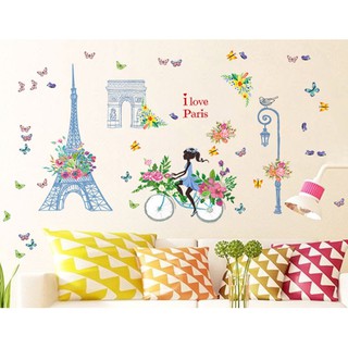 Decal dán tường chủ đề Paris