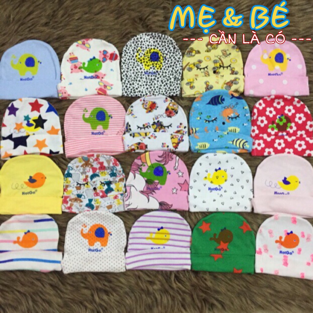 Nón Sơ Sinh Hotga Cotton Mềm Mại Mỏng Mát