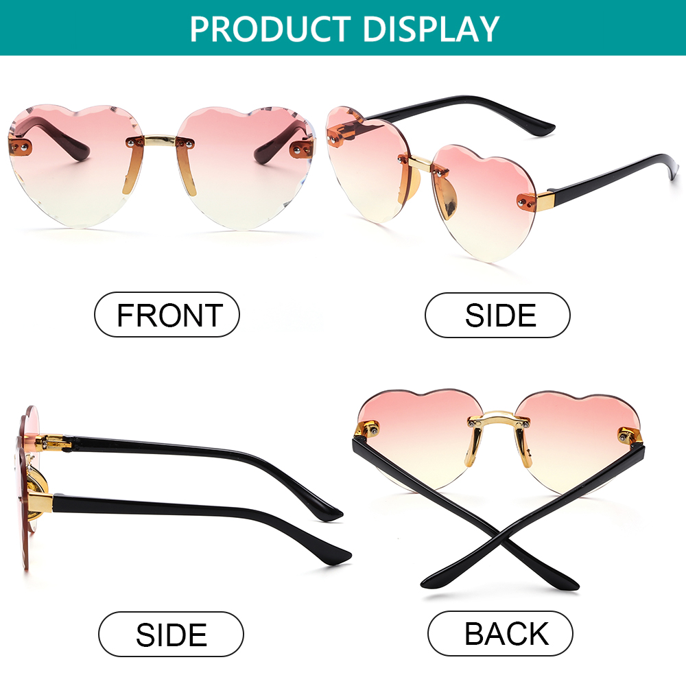 Kính râm hình trái tim chống tia uv400 sành điệu cho bé từ 1-8 tuổi