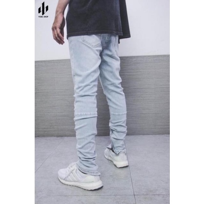 QUẦN JEANS NAM SKINNY ỐNG ZIPPER XANH TRƠN SÁNG XỊN ĐẸP [ảnh thật 100%] Đẹp