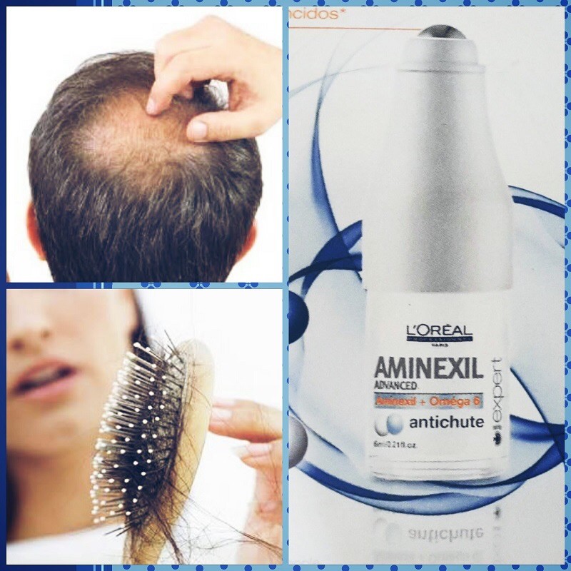 Hộp huyết thanh tinh chất ngăn rụng tóc L'oreal Serie Expert Aminexil + Omega 6 Aminexil advanced double action 10ml x 6