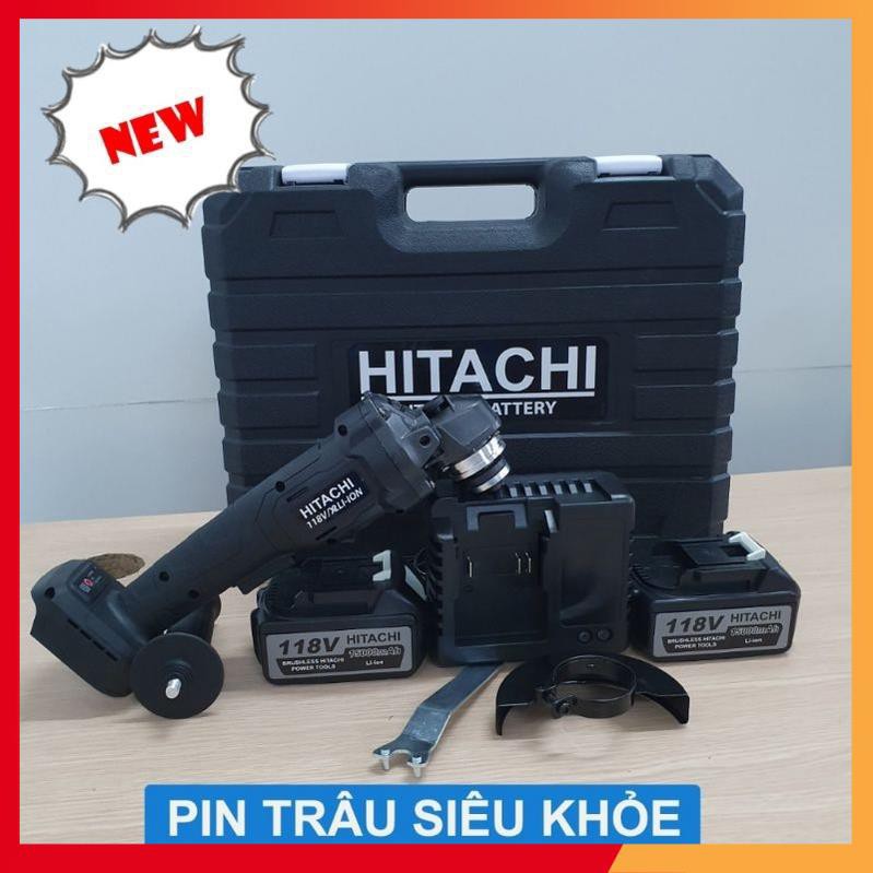 Máy Cắt-Mài-Cưa Xích dùng pin 3 trong 1 Hitachi cầm tay 2 pin 118v động cơ từ không chổi than tặng kèm lưỡi cưa xích