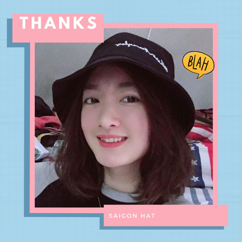 Nón bucket nam nữ chữ nhỏ mũ bucket tai bèo basic đơn giản SAIGON HAT