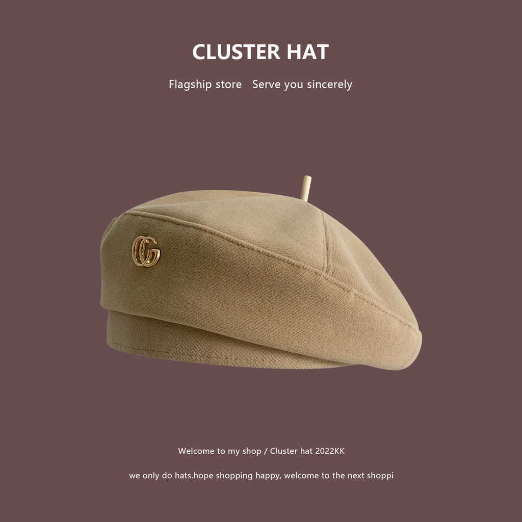 Mũ Beret Màu Sắc Cà Phê Phong Cách Hàn Quốc Thời Trang Cho Nữ