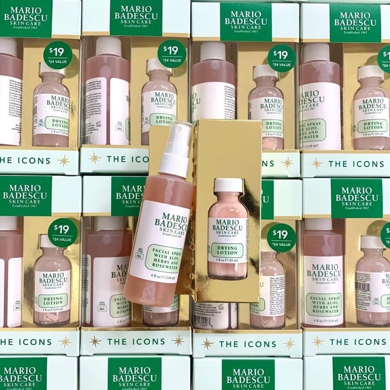 Set Toner + Chấm Mụn Mario Badescu Drying Lotion