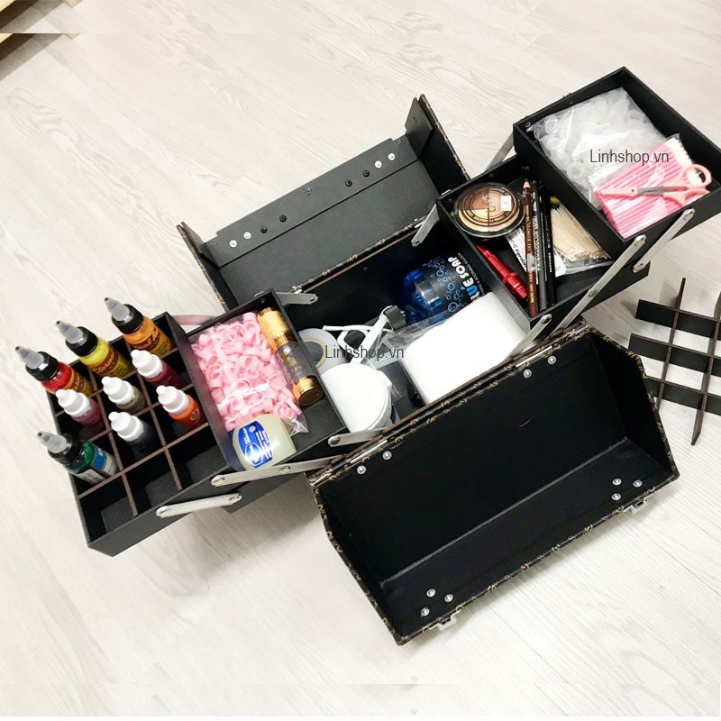 Hộp đựng đồ phun xăm HAMACA - LS30 đựng phụ kiện xăm, dụng cụ phun xăm, nối mi màu hồng Lamdep24g