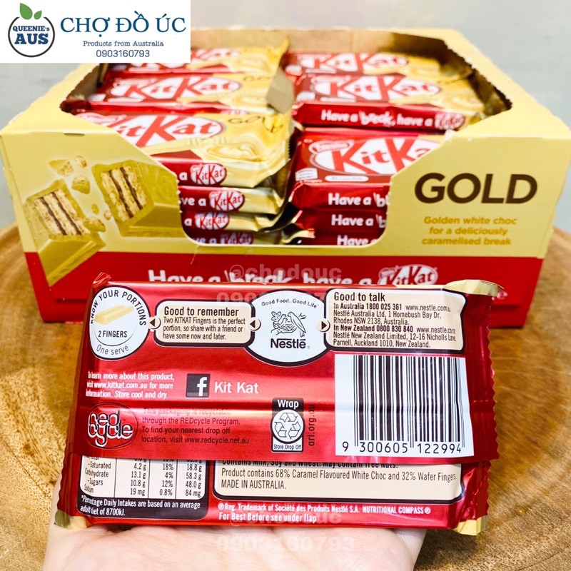 🍫Bánh xốp phủ chocolate Kitkat thanh 45g - nhập Úc🇦🇺