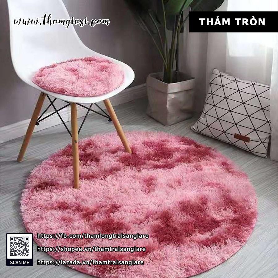 [Nhiều Màu Thảm lông tròn trải phòng khách, phòng ngủ ( có đế cao su chống trượt)