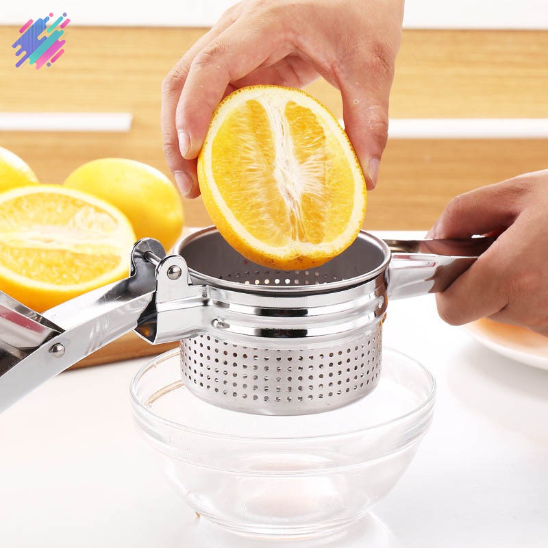 Dụng cụ ép nước chanh/nghiền nhuyễn khoai tây cầm tay bằng thép không gỉ