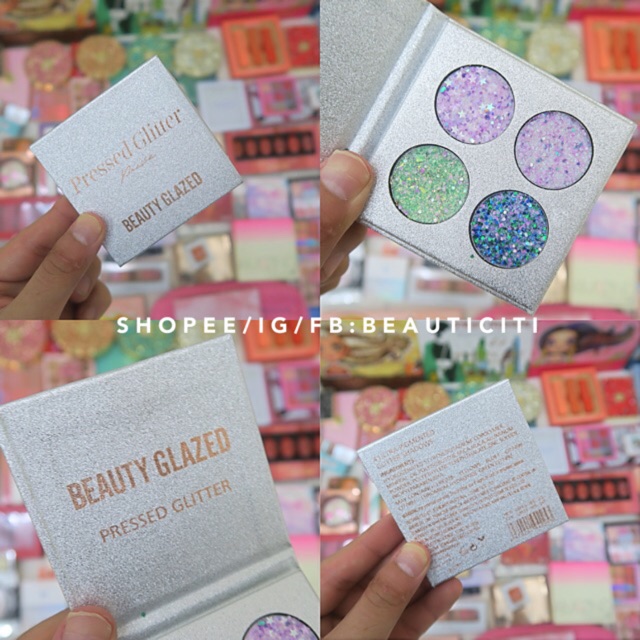 BẢNG NHŨ MẮT KIM TUYẾN BEAUTY GLAZED 4 Ô PRESSED GLITTER | BigBuy360 - bigbuy360.vn