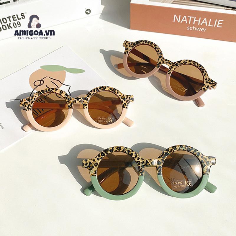 ✨✨Kính râm cho bé Mắt Gọng Tròn Chống Tia Uv Phong Cách Vintage Thời Trang Cho Bé