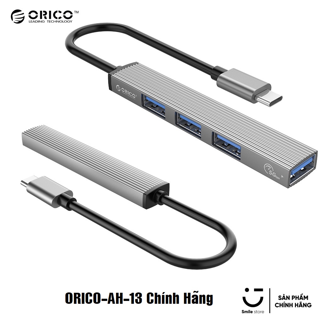 Hub Orico AH-13 – Bộ chia 4 cổng USB 3.0 Cáp đầu vào Type-C  – Bảo hành 12 tháng