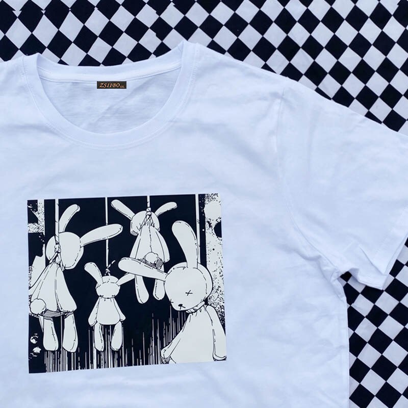 Áo Thun Nữ Y2k Goth Anime in hình Thỏ đáng yêu
