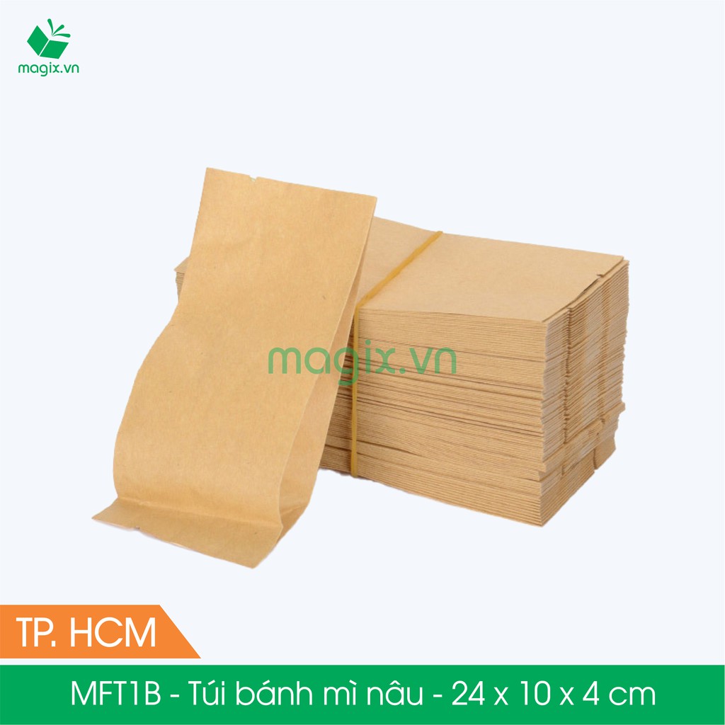 MFT1B - 24x10x4 cm - 100 Túi giấy bánh mì nâu