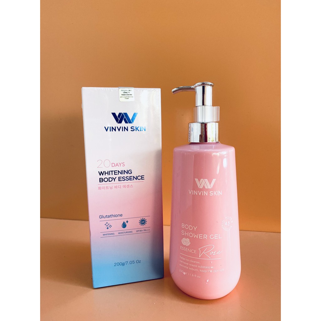 Sữa tắm trắng Hoa Hồng [Body Shower Gel] VinVin Skin 330ml - Đảm bảo tắm là trắng | BigBuy360 - bigbuy360.vn
