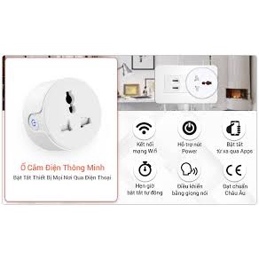 [chân cắm us]Ổ CẮM ĐIỆN WIFI HẸN GIỜ TUYA, Ổ CẮM THÔNG MINH SMARTLIFFE 10A ĐIỀU KHIỂN TỪ XA KẾT NỐI ĐIỆN THOẠI