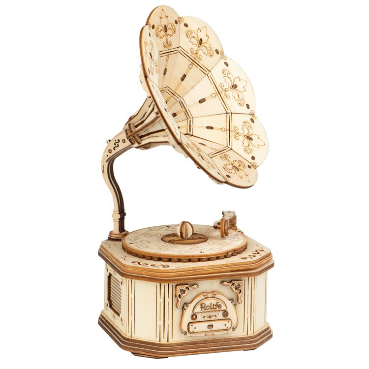 Đồ chơi lắp ráp gỗ 3D Mô hình Máy hát Gramophone TG408